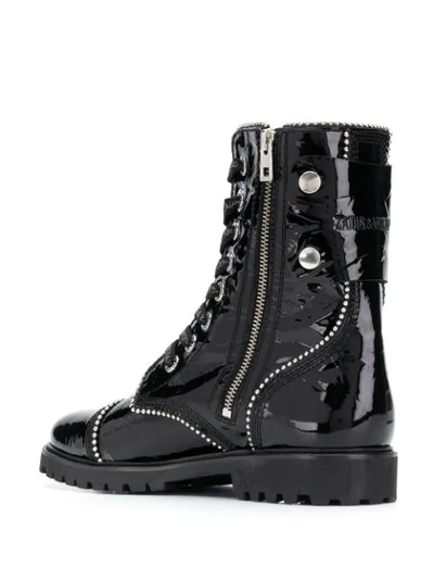 Shop Zadig & Voltaire Studded Lace-up Ankle Boots In Black
