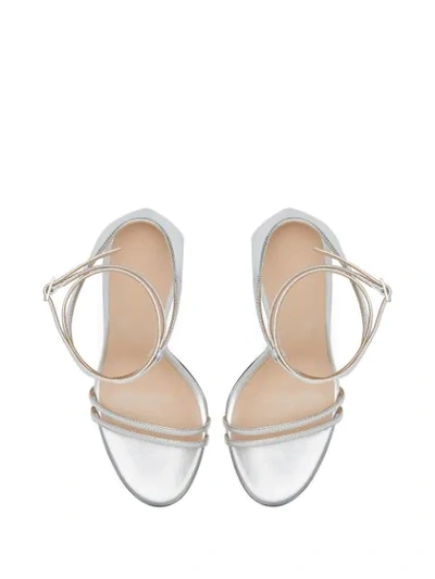 Shop Giuseppe Zanotti Catia Wrap-ankle Sandals In Silver
