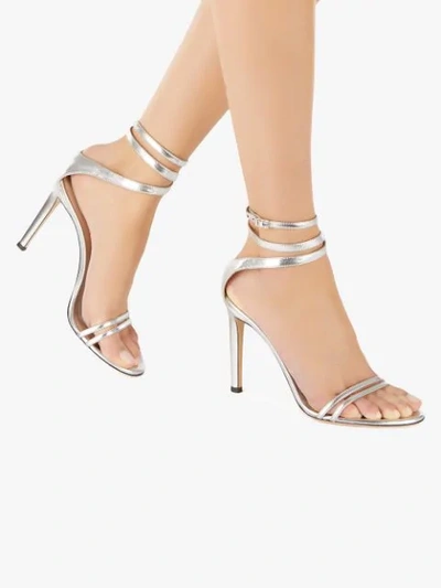 Shop Giuseppe Zanotti Catia Wrap-ankle Sandals In Silver