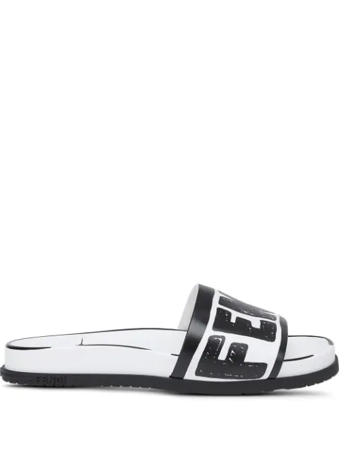 fendi logo slide sandal