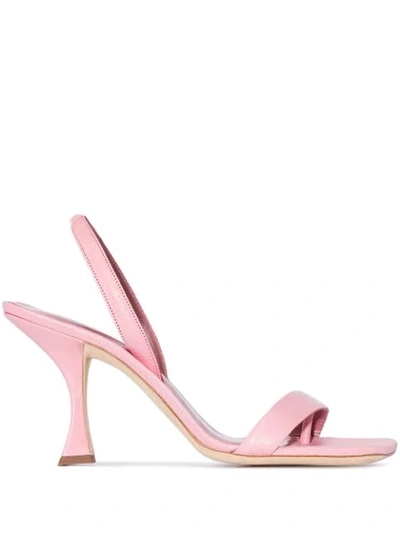 Shop By Far Lotta 85mm Leather Sandals In Pink