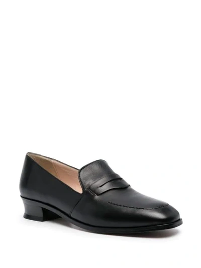 Shop Alexa Chung Block-heel Penny Loafers In Black