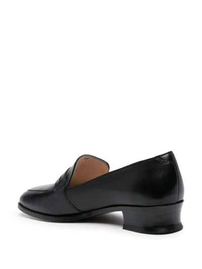 Shop Alexa Chung Block-heel Penny Loafers In Black