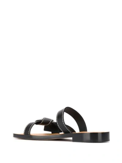 Shop Loewe Gate Flat Sandals In Black