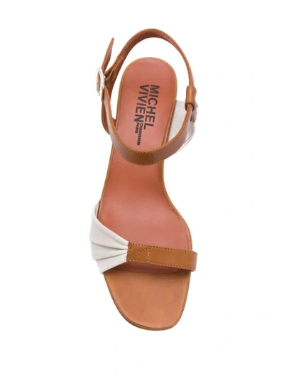 Shop Michel Vivien Hoku Mid-heel Sandals In Brown