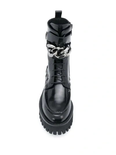Shop Casadei Chain Embellished Platform Boots In Black