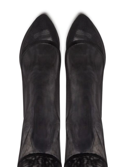 Shop Dolce & Gabbana Tulle Stiletto Ankle Boots In Black