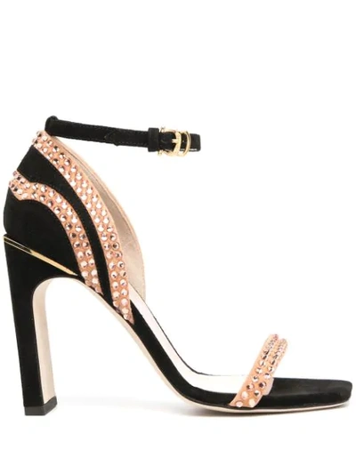 Shop Pollini X Nataly Osmann Embellished Sandals In Black