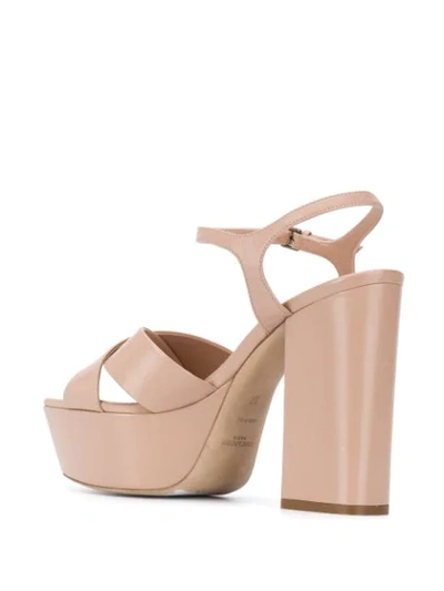 Shop Saint Laurent Farrah 130mm Platform Sandals In Neutrals