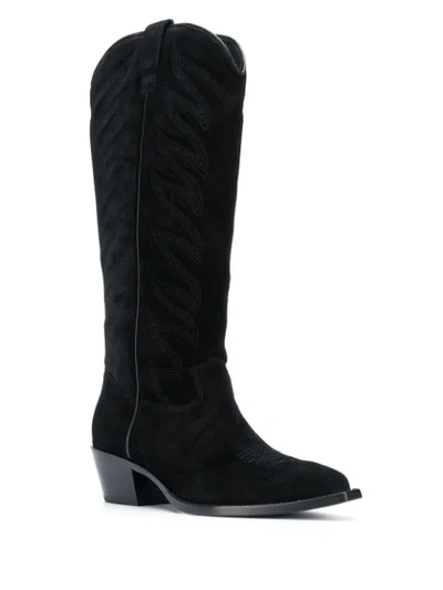 Shop Ash Delirium Suede Knee-high Boots In Black
