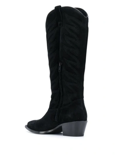 Shop Ash Delirium Suede Knee-high Boots In Black