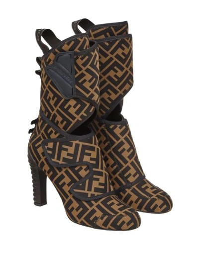 Shop Fendi Ff Promenade Ankle Boots In Brown