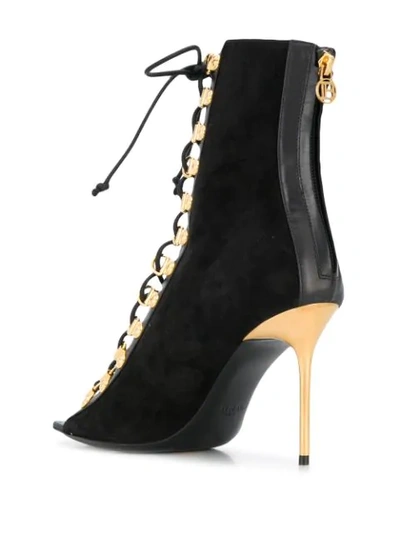 Shop Balmain Lindsay Lace-up Sandals In Black