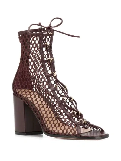 Shop Gianvito Rossi Caged Lace-up Sandals In Brown