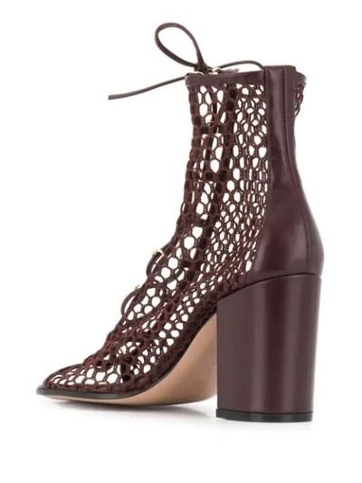 Shop Gianvito Rossi Caged Lace-up Sandals In Brown