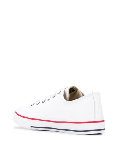 Shop Tommy Jeans Flag Logo Lace-up Sneakers In White