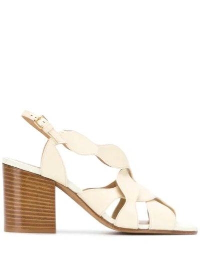 Shop Chloé Crossover Strap Sandals In Neutrals