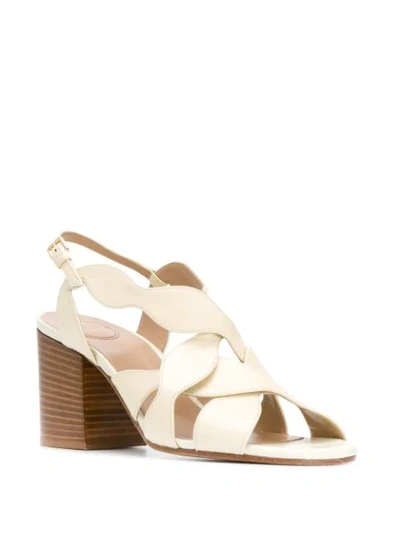 Shop Chloé Crossover Strap Sandals In Neutrals