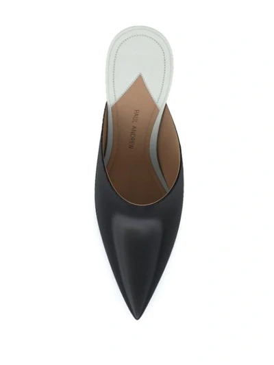 Paul Andrew Certosa Pointed Mules In Black