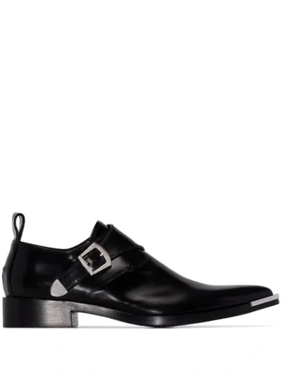 Shop Rabanne Western Pointed-toe Loafers In Black