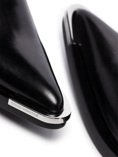 Shop Paco Rabanne Western Pointed-toe Loafers In Black