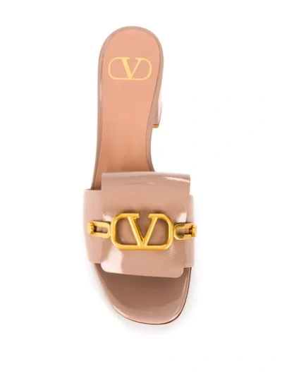 Shop Valentino Vlogo Club 60mm Sandals In Neutrals