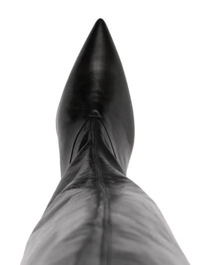 Shop Jil Sander Cut-out Leather Boots In Black