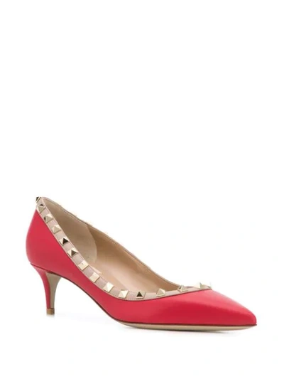 Shop Valentino Rockstud Pointed-toe Pumps In Red