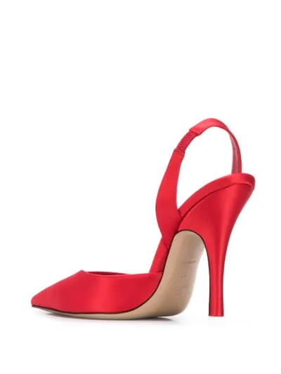 Shop Attico Pointed Slingback Pumps In Red