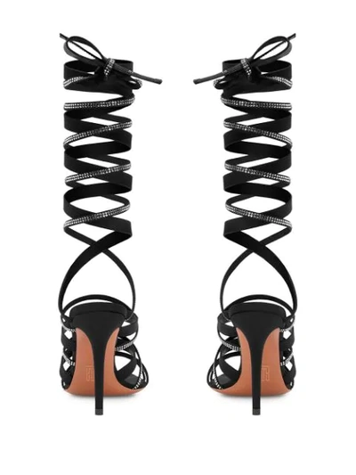 Shop Fenty Ribbon Ropes 105mm Heeled Sandals In Black