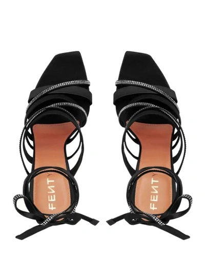 Shop Fenty Ribbon Ropes 105mm Heeled Sandals In Black