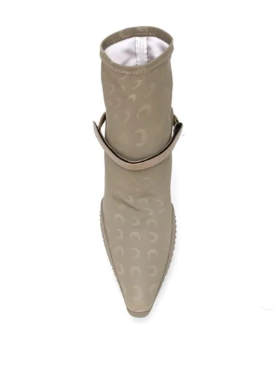 Shop Marine Serre Crescent Moon 80mm Sock Boots In Neutrals