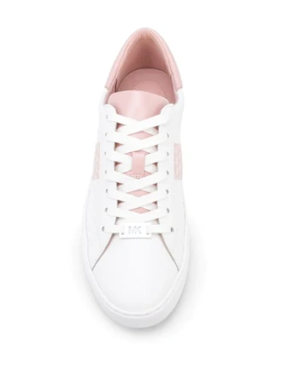 Shop Michael Michael Kors Logo Print 30mm Low-top Sneakers In White