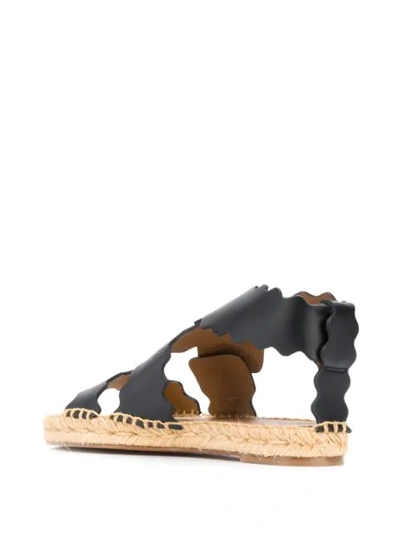 Shop Chloé Lauren Espadrille Flat Sandals In Black