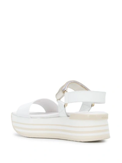 Hogan Striped-platform Sandals In White