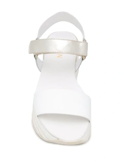 Hogan Striped-platform Sandals In White