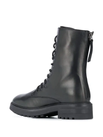 Shop P.a.r.o.s.h Lace-up Zipped Ankle Boots In Black