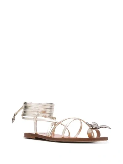 Shop Etro Butterfly Sandals In Gold