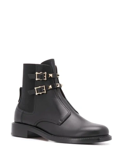 Shop Valentino Rockstud-embellished Leather Boots In Black