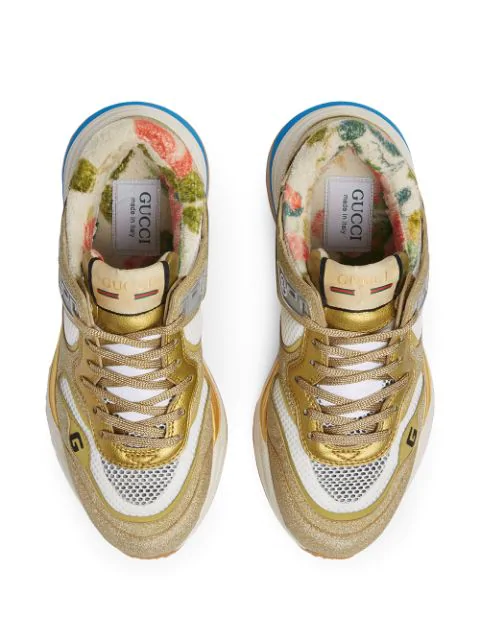 gucci gold sneakers