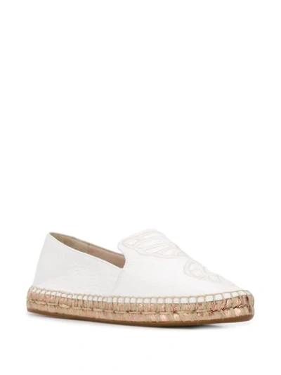 Shop Sophia Webster Butterfly Wing Embroidery Espadrilles In White