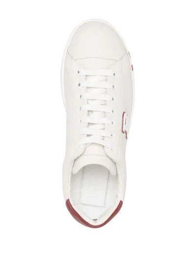 Shop Bally Lace-up Logo Plaque Sneakers In White