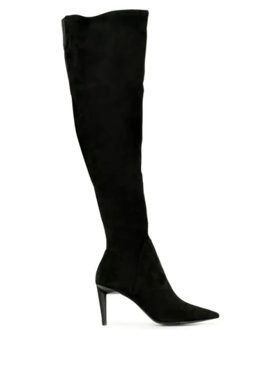 Shop Kendall + Kylie Zoa Thigh-high Boots In Black