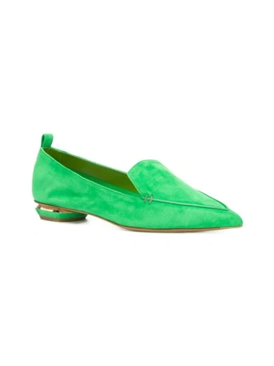 Shop Nicholas Kirkwood 18mm Beya Loafers In Green