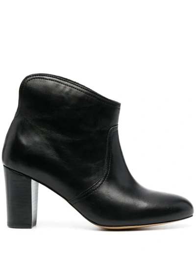 Shop Tila March Heeled Slip-on Leather Boots In Black