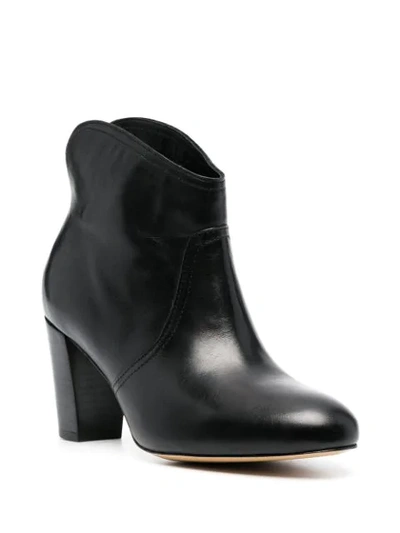 Shop Tila March Heeled Slip-on Leather Boots In Black