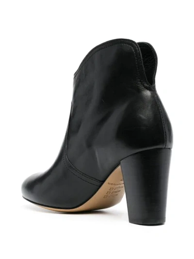 Shop Tila March Heeled Slip-on Leather Boots In Black