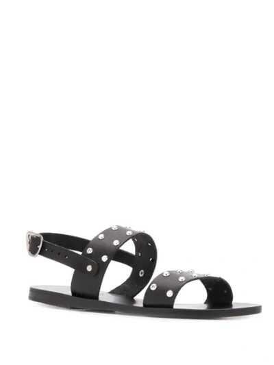 Shop Ancient Greek Sandals Dinami Rivet Sandals In Black