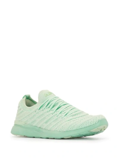 Shop Apl Athletic Propulsion Labs Techloom Wave Knitted Sneakers In Green