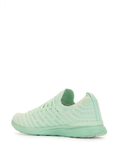 Shop Apl Athletic Propulsion Labs Techloom Wave Knitted Sneakers In Green